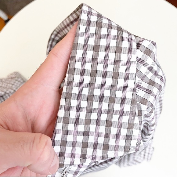 Ermenegildo Zenga Lightweight Cotton Check Button Down Shirt Neck 15.5 - Picture 6 of 10